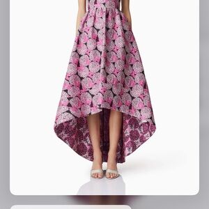 Elliatt Strapless Dress in Pink and White Floral Pattern